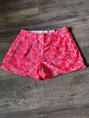 J. Crew Coral Pink Tropical Jacquard Shorts
